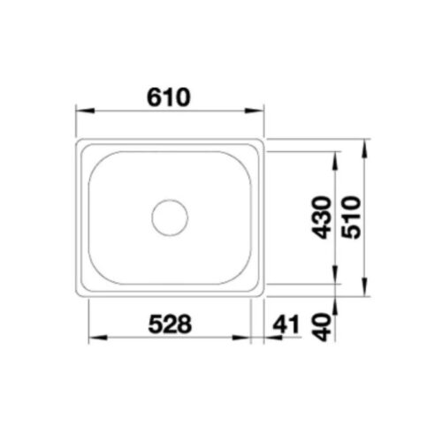 Kích thước của Chậu rửa bát Hafele Blanco - Plenta 6 570.27.190