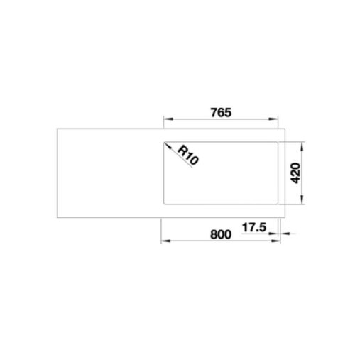 Kích thước của Chậu rửa bát Hafele Quatrus R15 285-435-IU 570.27.169