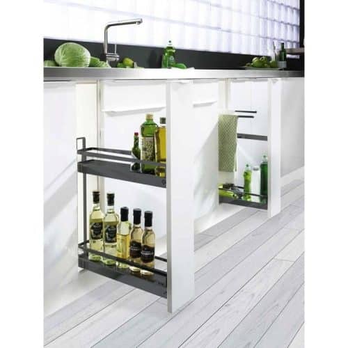 Ảnh thực tế bộ rổ kéo cho tủ bếp dưới Hafele 549.24.620