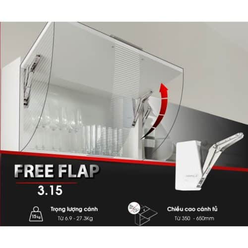 Ảnh thực tế bộ tay nâng FREE FLAP 3.15 Hafele 493.05.853 nắp trắng