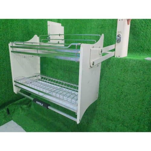 Ảnh thực tế giá bát đĩa nâng hạ Hafele 504.75.026 cho tủ rộng 900mm