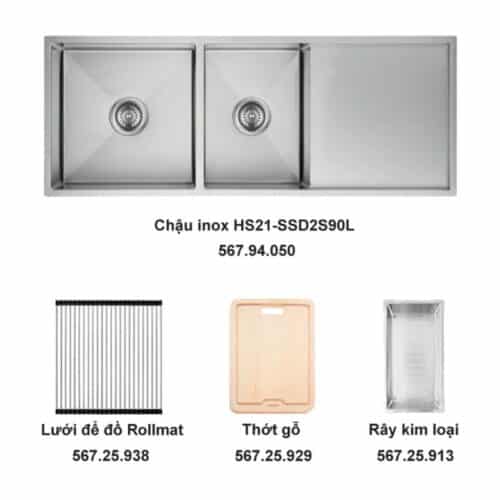 Bộ chậu rửa và phụ kiện Hafele HS21-SSD2S90L 567.94.059