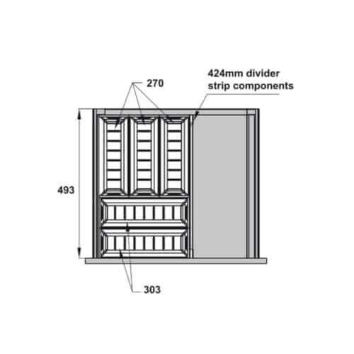 Bộ khay chia ngăn kéo bằng inox Hafele 552.52.390
