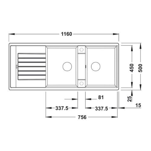 Chậu rửa chén bát Hafele Blancozia 8S 565.76.650 4 kích thước của Chậu rửa chén bát Hafele Blancozia 8S 565.76.650