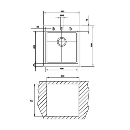 kích thước của Chậu rửa chén bát Hafele HS G4650 565.84.561