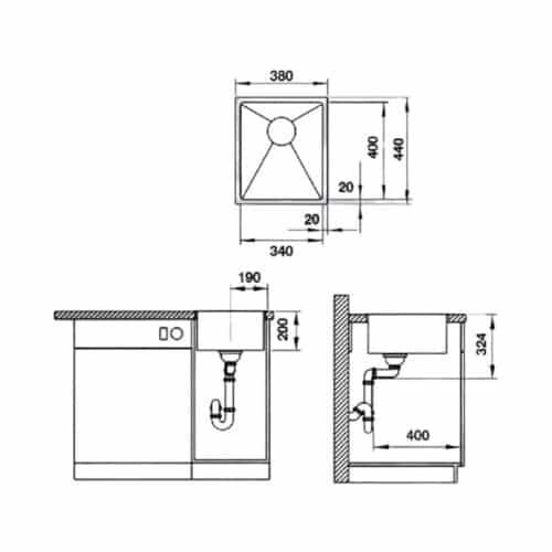 Chậu rửa chén bát Hafele Blanco - Quatrus R15 340-IU 570.27.140