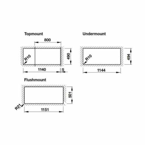 Chậu rửa bát đá Hafele HS20-GKD2S80 570.33.330