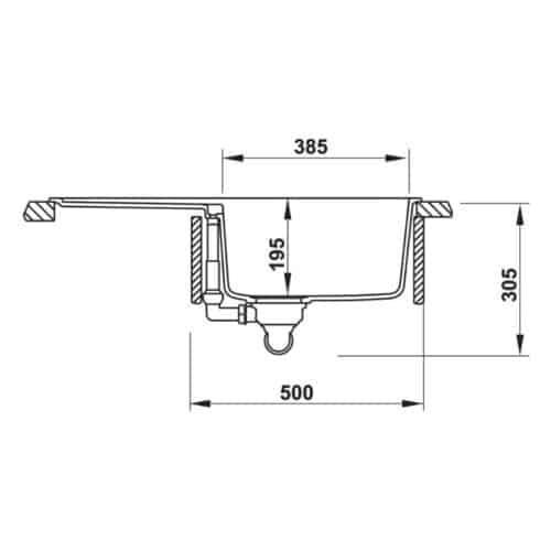 Chậu rửa bát đá Hafele HS20-GKD1S60 570.30.130