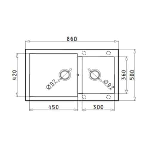 Chậu rửa bát Hafele HS G8650 565.83.351
