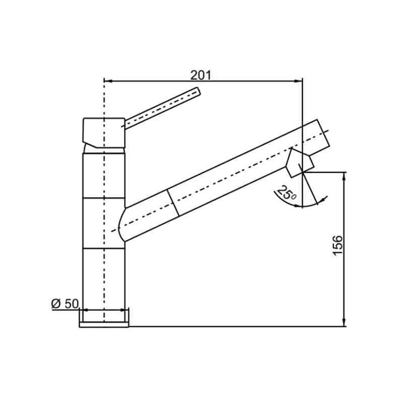 Kích thước Vòi rửa bát Hafele HF-GC311 569.15.311 Vòi rửa bát Hafele HF-GC311 569.15.311