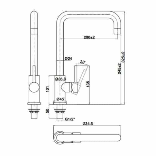 Vòi rửa bát Hafele HT21-CC1F245U 577.55.260 4 Vòi rửa bát Hafele HT21-CC1F245U 577.55.260