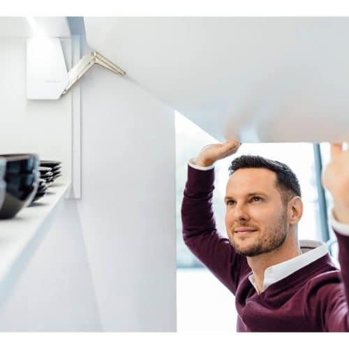 Lắp đặt bộ tay nâng FREE FLAP 3.15 Hafele 493.05.853 nắp trắng