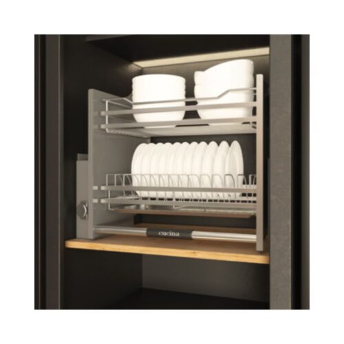 Rổ chén đĩa di động lướt dẹt LENTO Cucina 504.76.217 mạ chrome