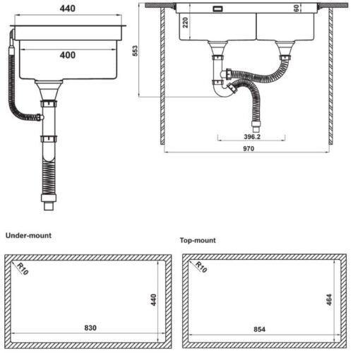 Chậu rửa bát Hafele HS21-SSN2S90 567.94.030 9 kich thuoc chau rua bat hafele hs21 ssn2s90 567 94 030